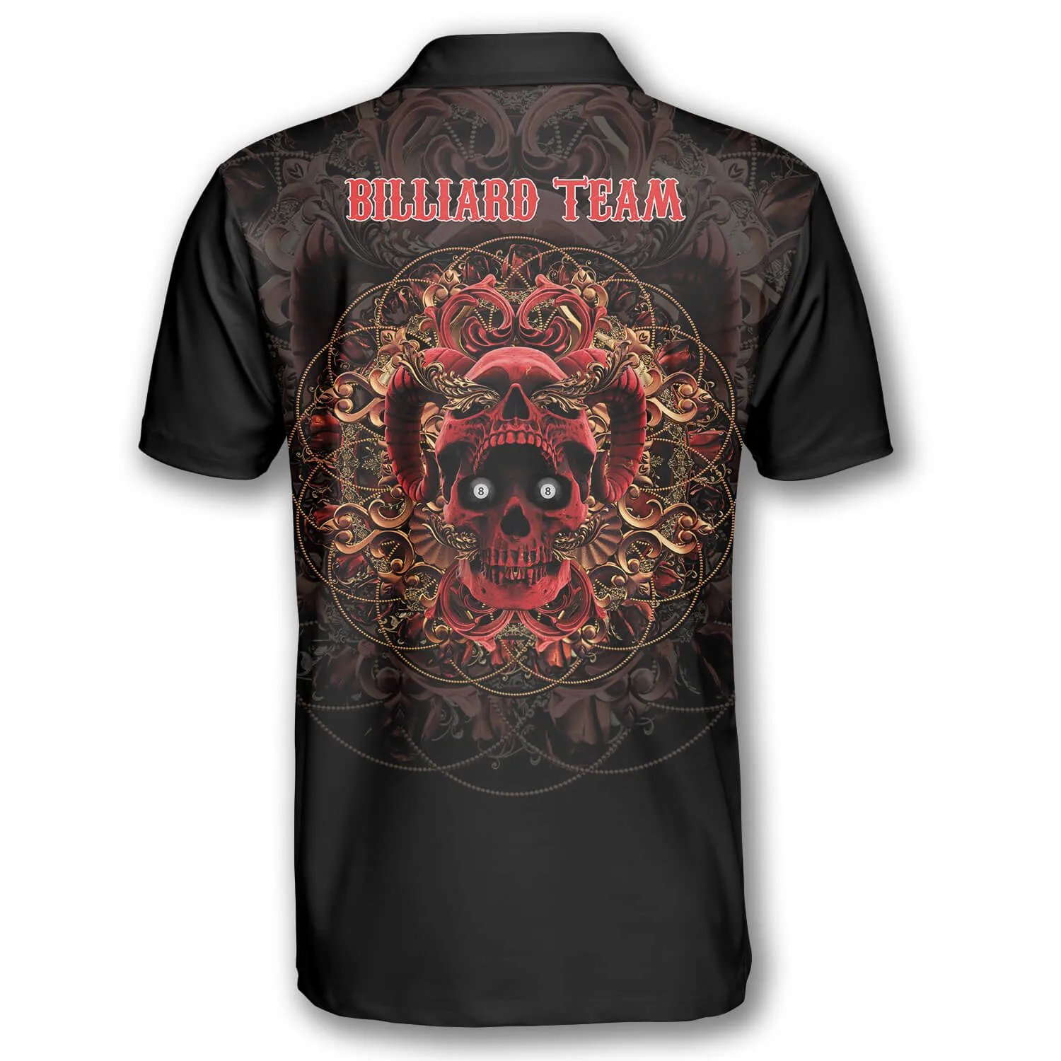 3D All Over Print Red Skull Custom Billiard Shirts for Men, Skull Shirt, Billiard Shirt