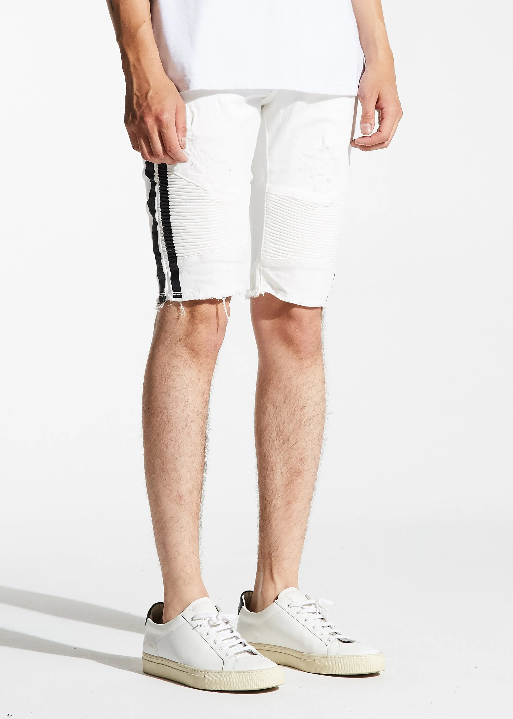 Bolt Biker Shorts (White/Black)