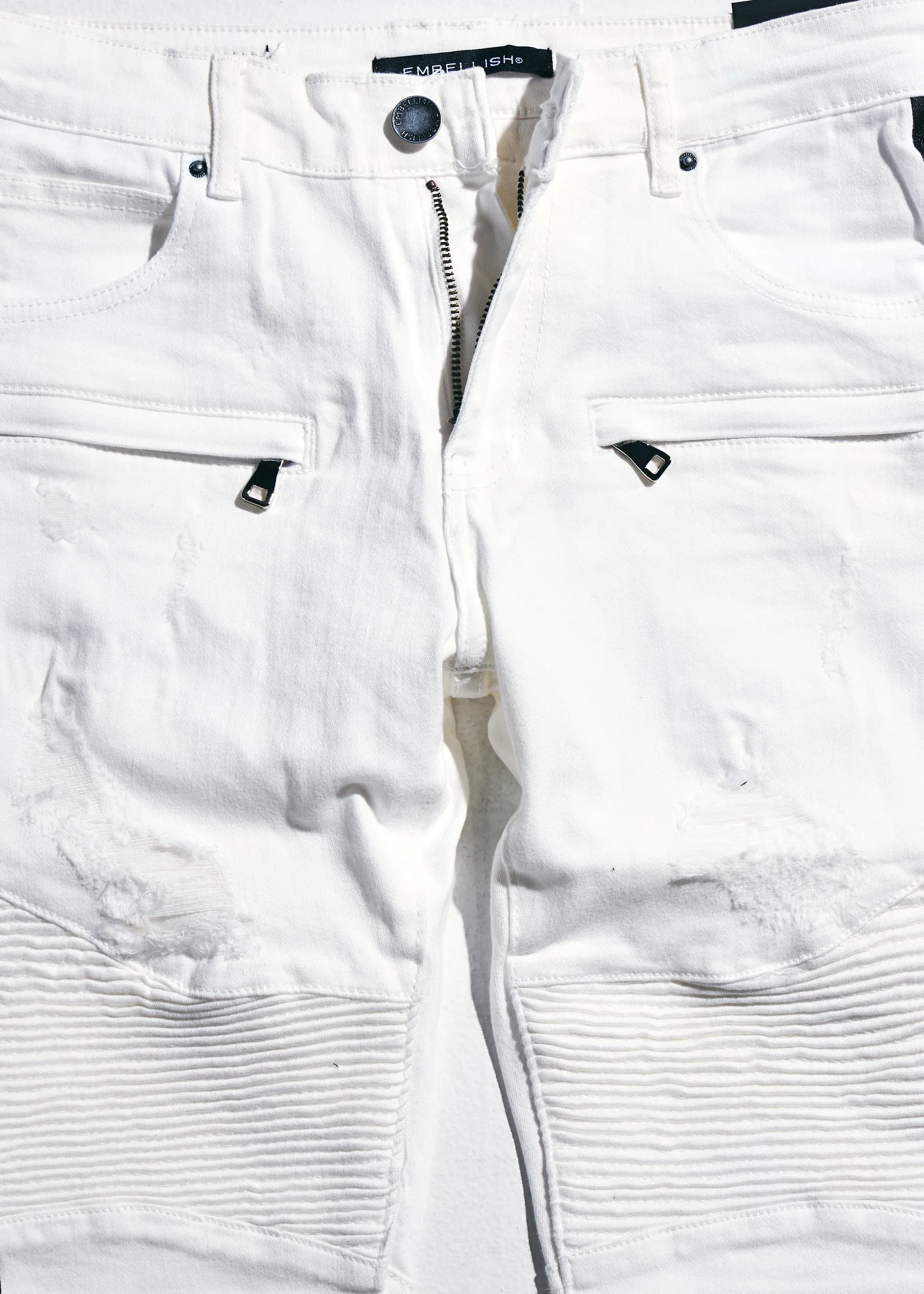 Bolt Biker Shorts (White/Black)