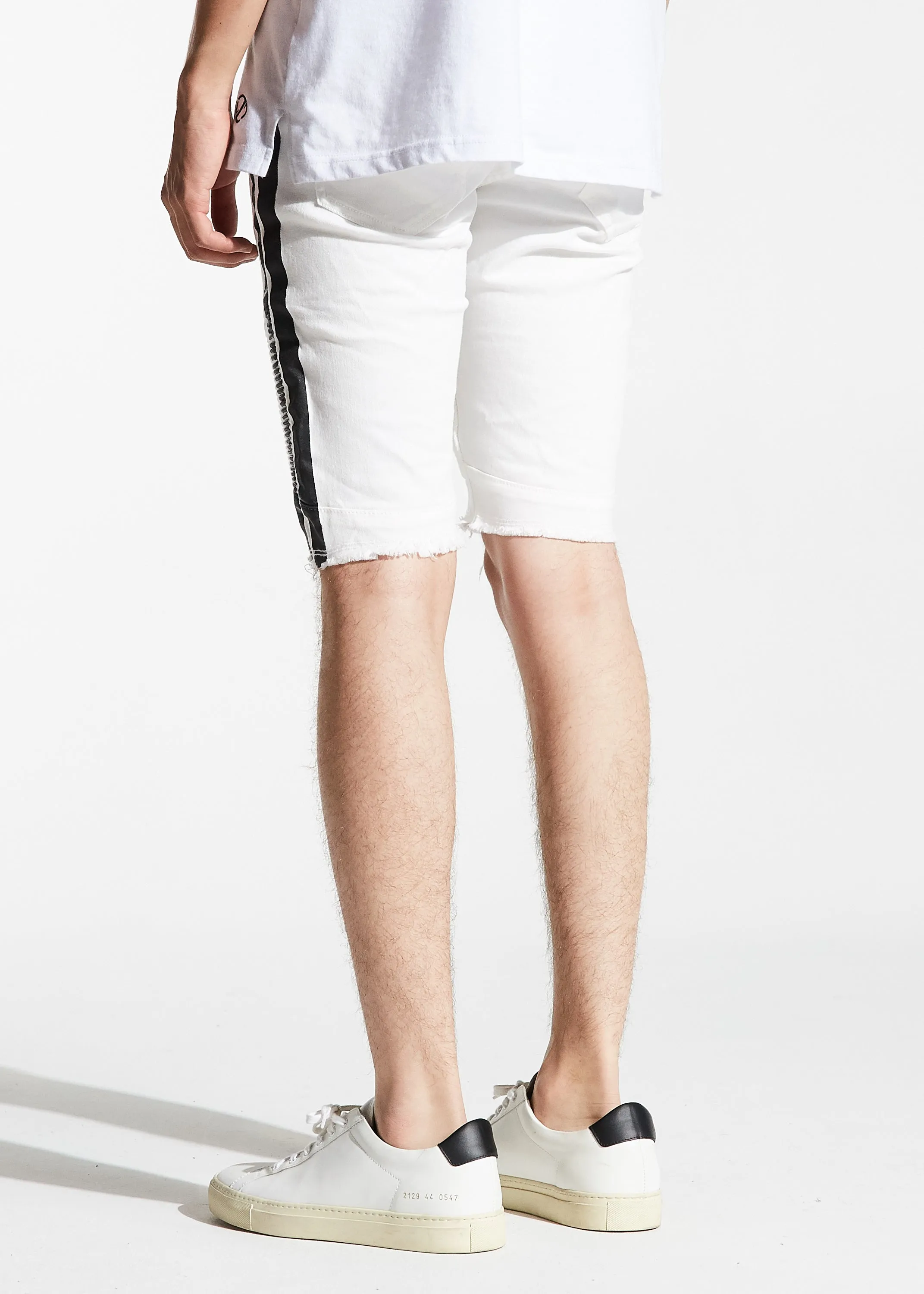 Bolt Biker Shorts (White/Black)