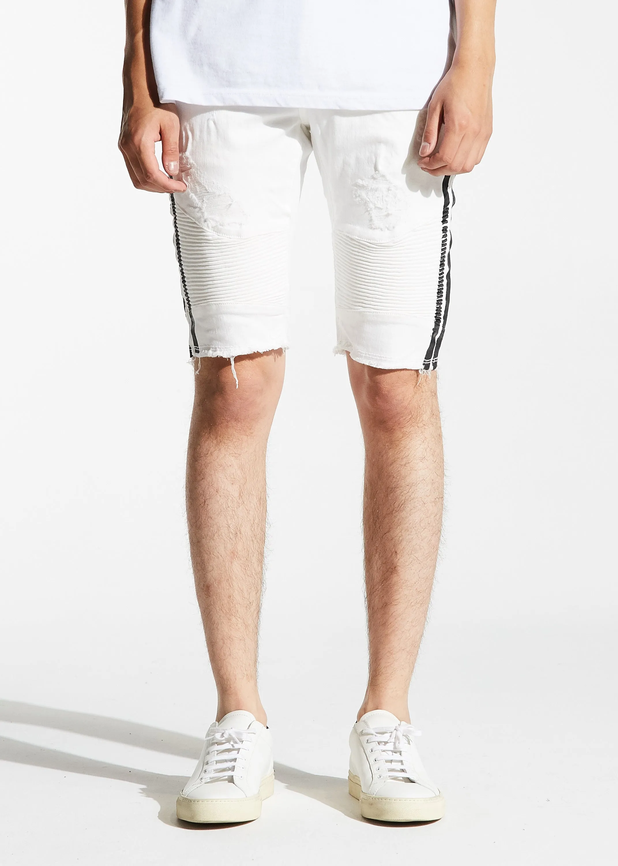 Bolt Biker Shorts (White/Black)