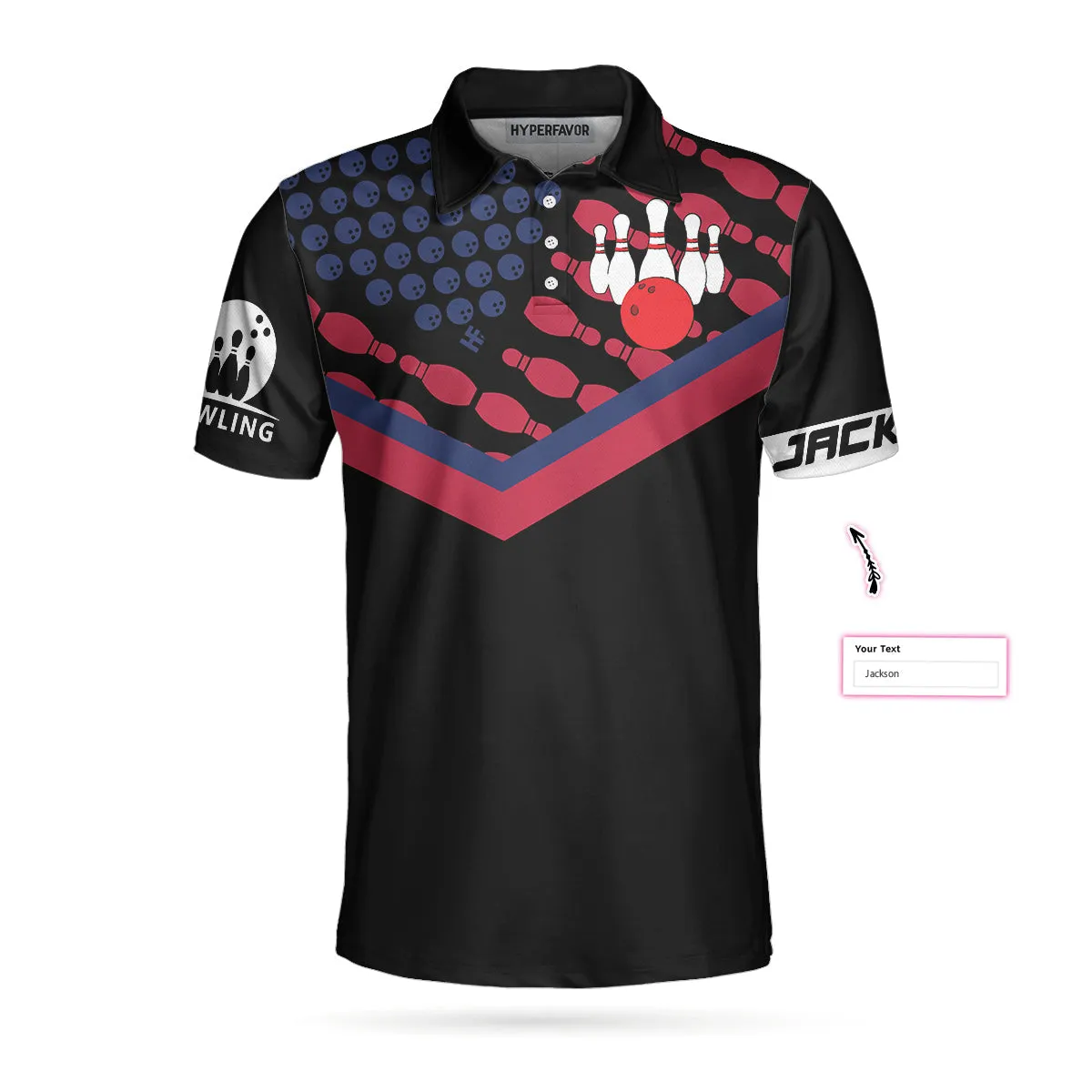 Bowling Aim Shoot Swear Repeat Custom Polo Shirt, Customized Bowling Shirt For Bowlers, Tenpin Bowling Shirt Coolspod