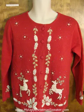 Cute Bling Reindeer Ugly Xmas Sweater