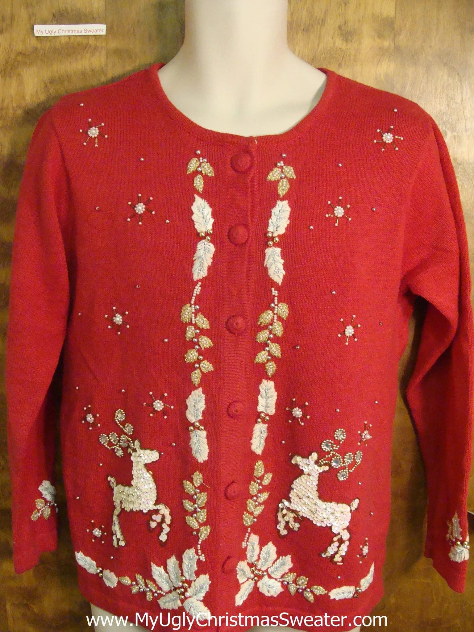 Cute Bling Reindeer Ugly Xmas Sweater