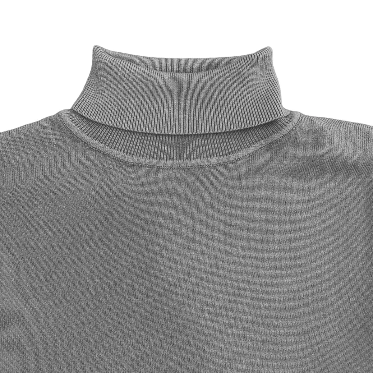 Dark Heather Grey Mens Long Sleeve Knit Turtleneck Sweater