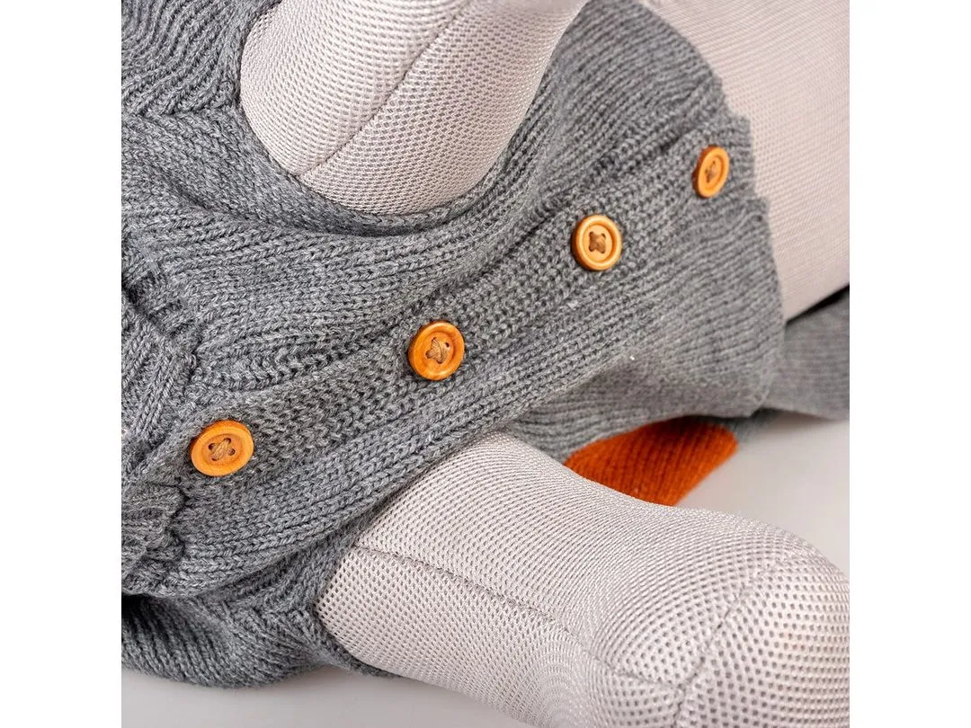 Dog Sweater Cozy Grey/Orange