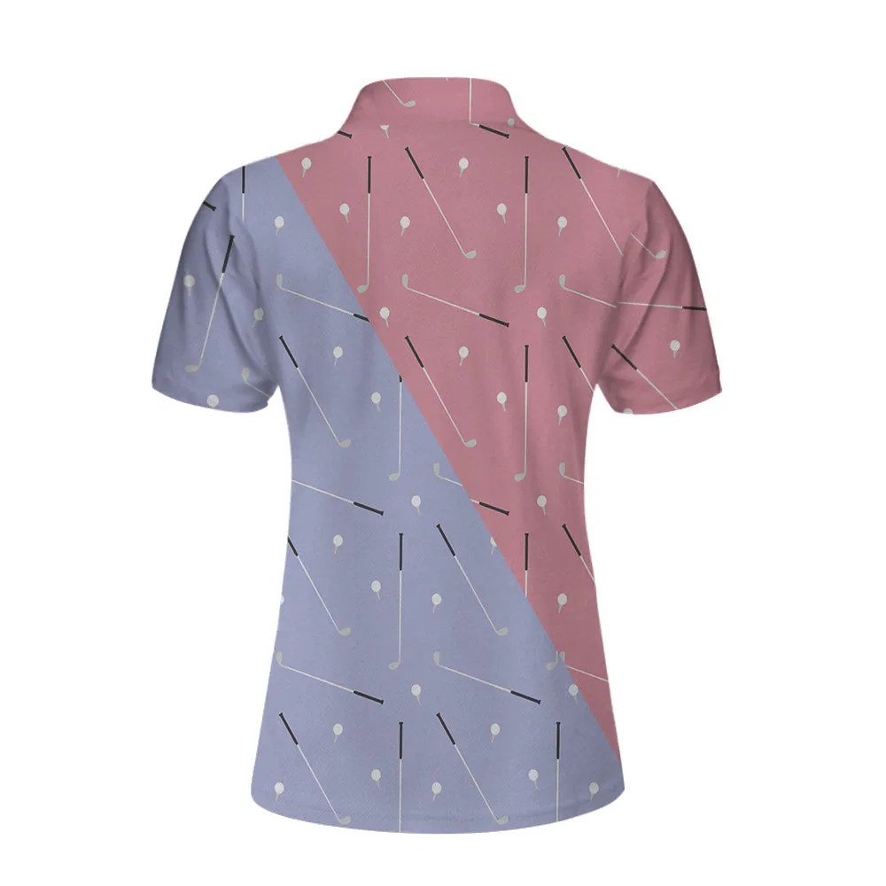 Elegant Golf Girl Seamless Pattern Short Sleeve Women Polo Shirt, Golf Shirt For Ladies, Unique Female Golf Gift Coolspod