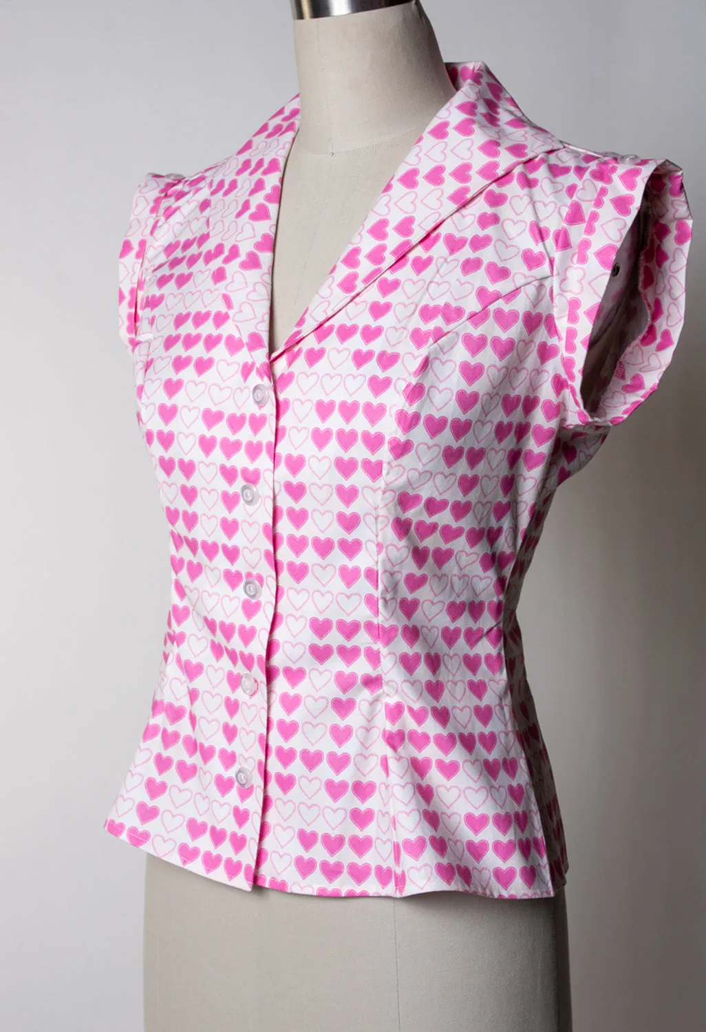 Erika Blouse - Pink Hearts