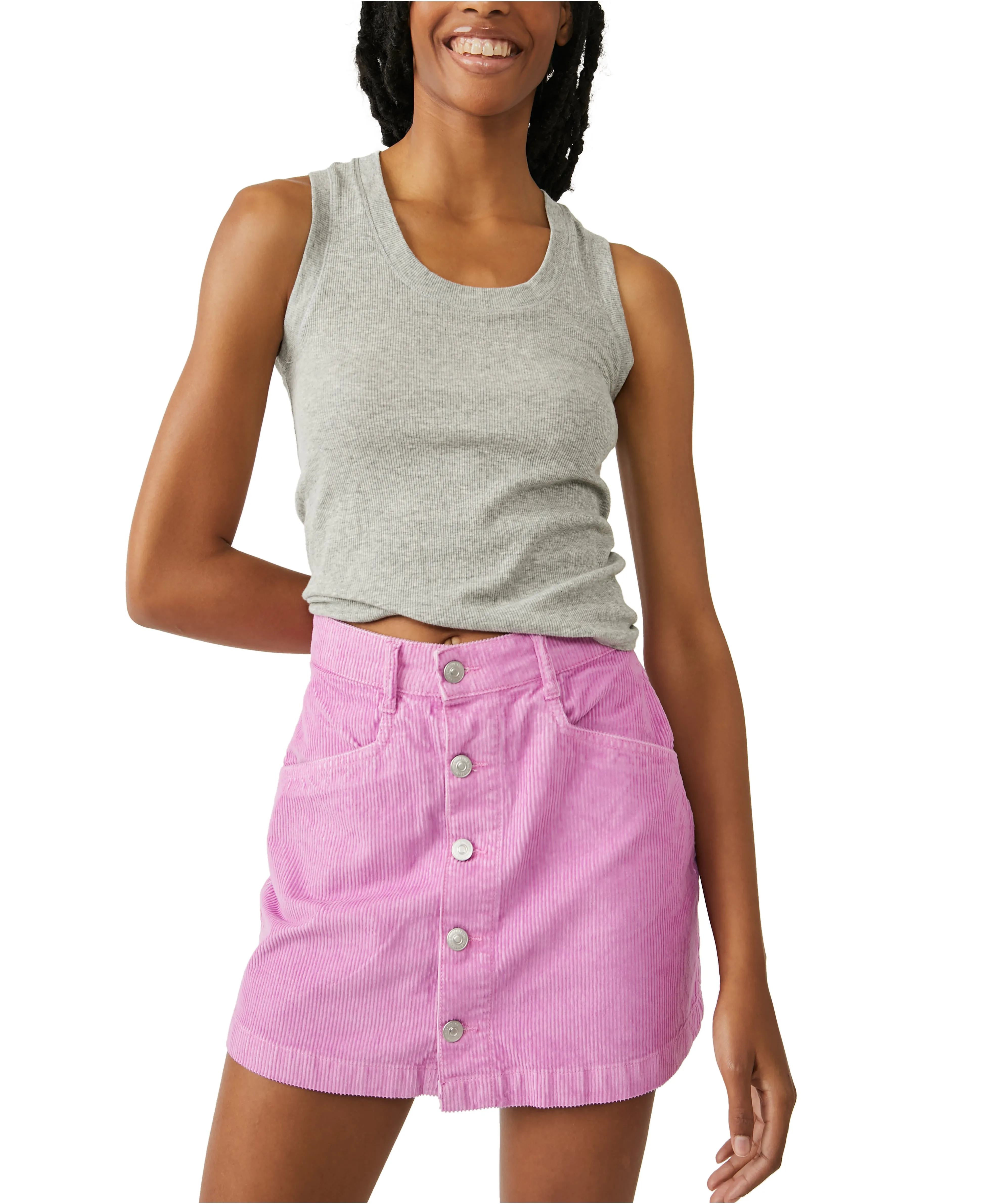 Free People Ray Cord Mini Skirt