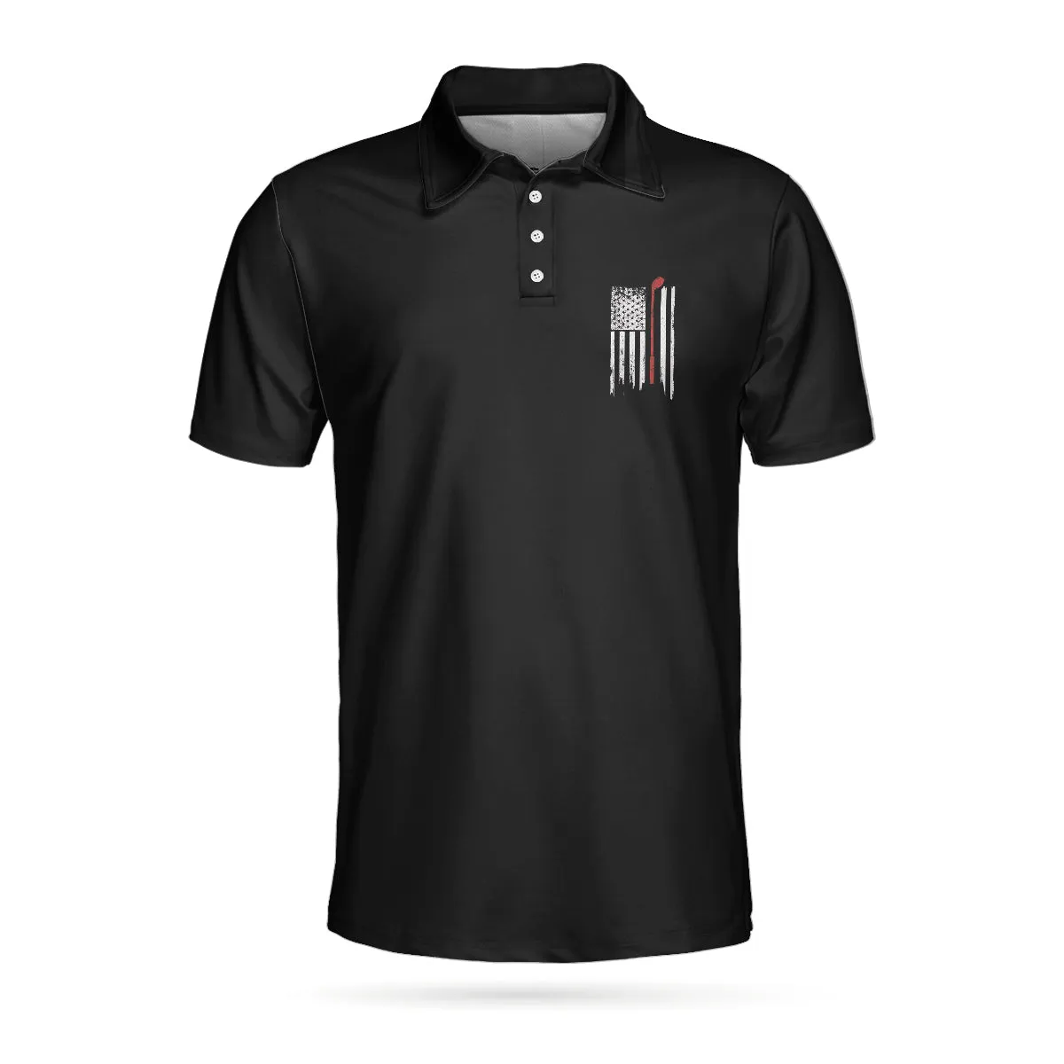 Golf Nation Short Sleeve Golf Polo Shirt, Black And White American Flag Polo Shirt, Golf Team Shirt Coolspod