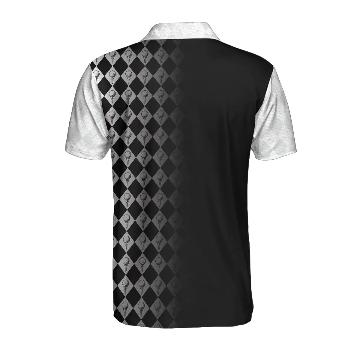 Golf Weapons Of Grass Destruction Short Sleeve Polo Shirt, Black And White Golf Shirt For Men Coolspod