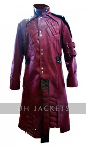 Guardians Of The Galaxy Red Leather Trench Coat