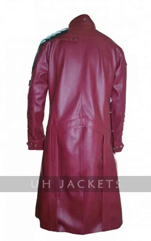 Guardians Of The Galaxy Red Leather Trench Coat