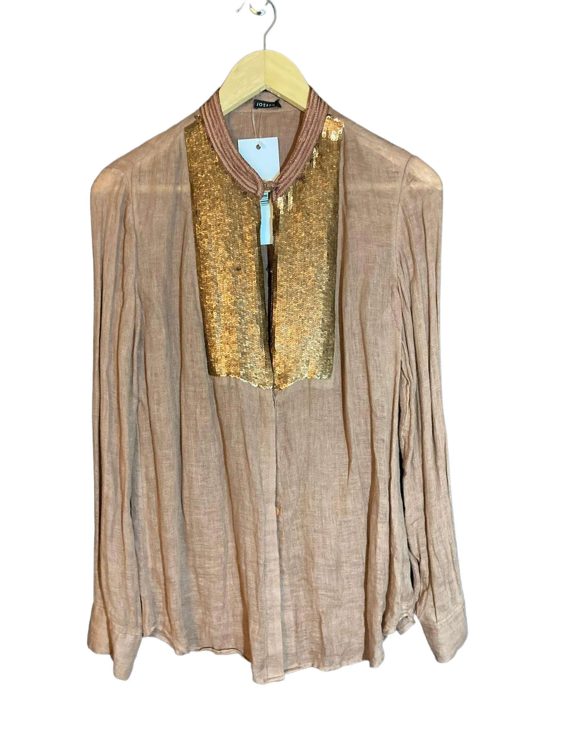 Joseph Linen Bronze Long Sleeved Blouse UK Size 12