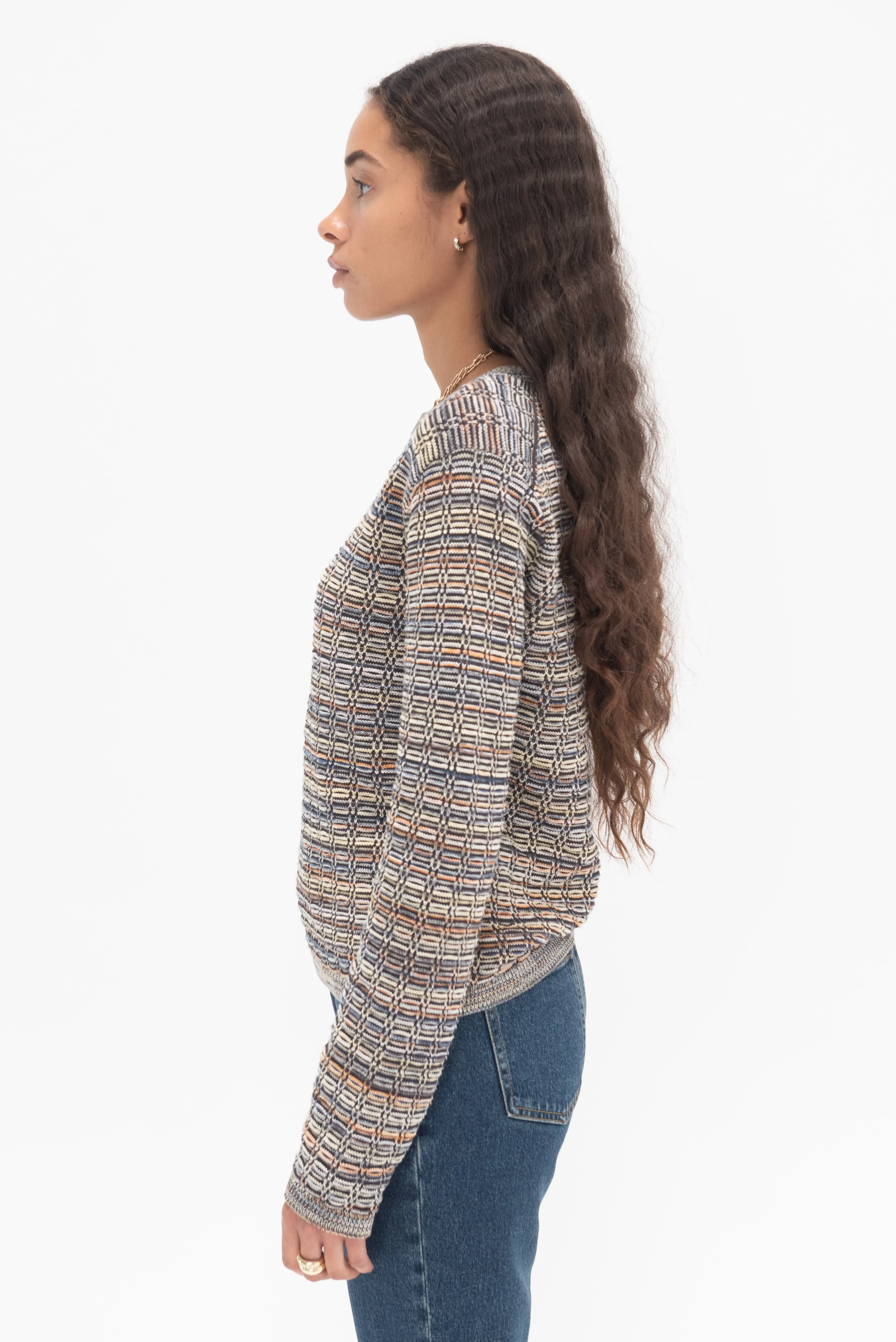 Jumper in 3D Knit, Heritage Grey