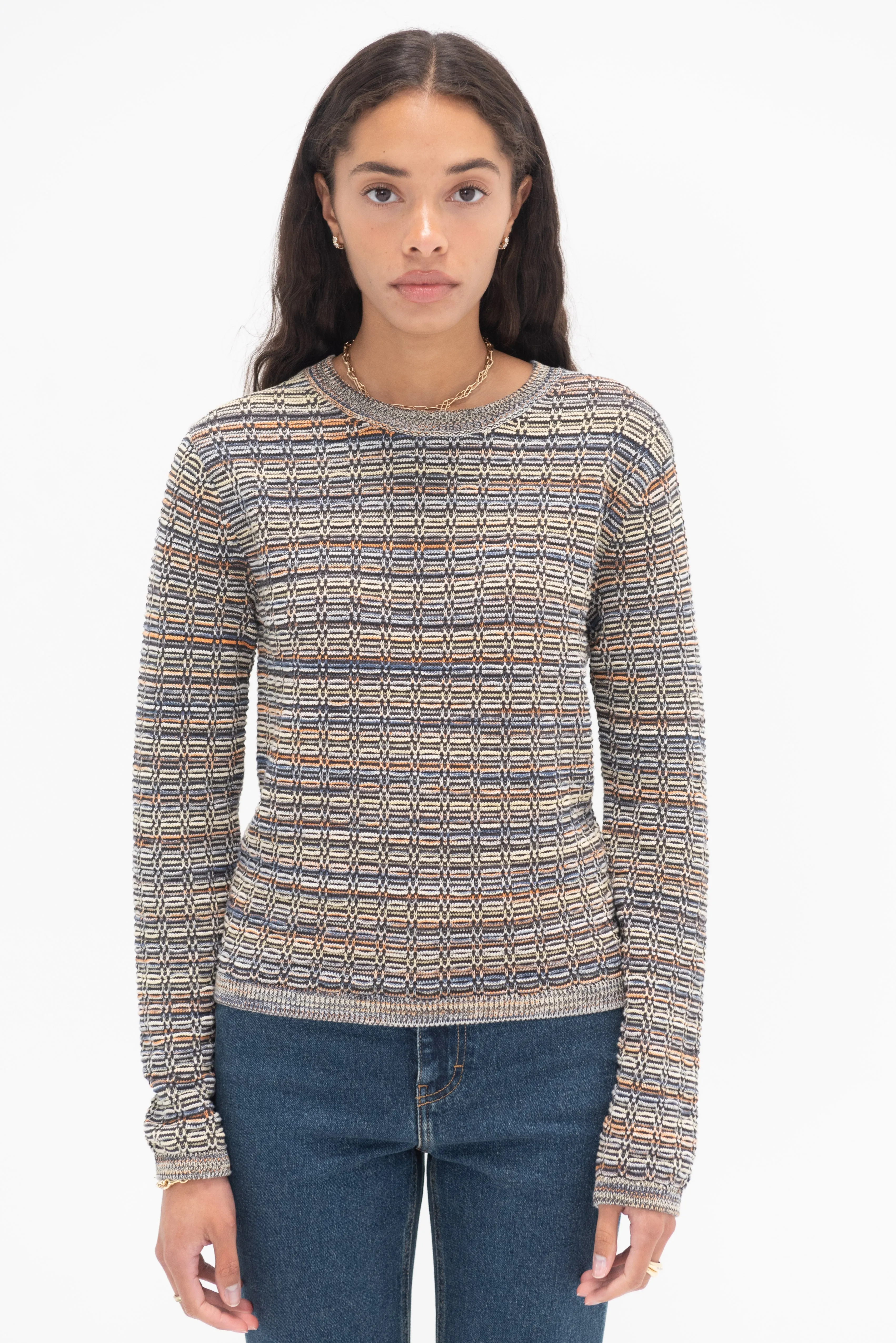 Jumper in 3D Knit, Heritage Grey