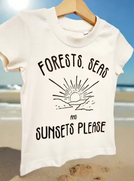 Kids 'Forests, Seas and Sunsets Please' T-shirt