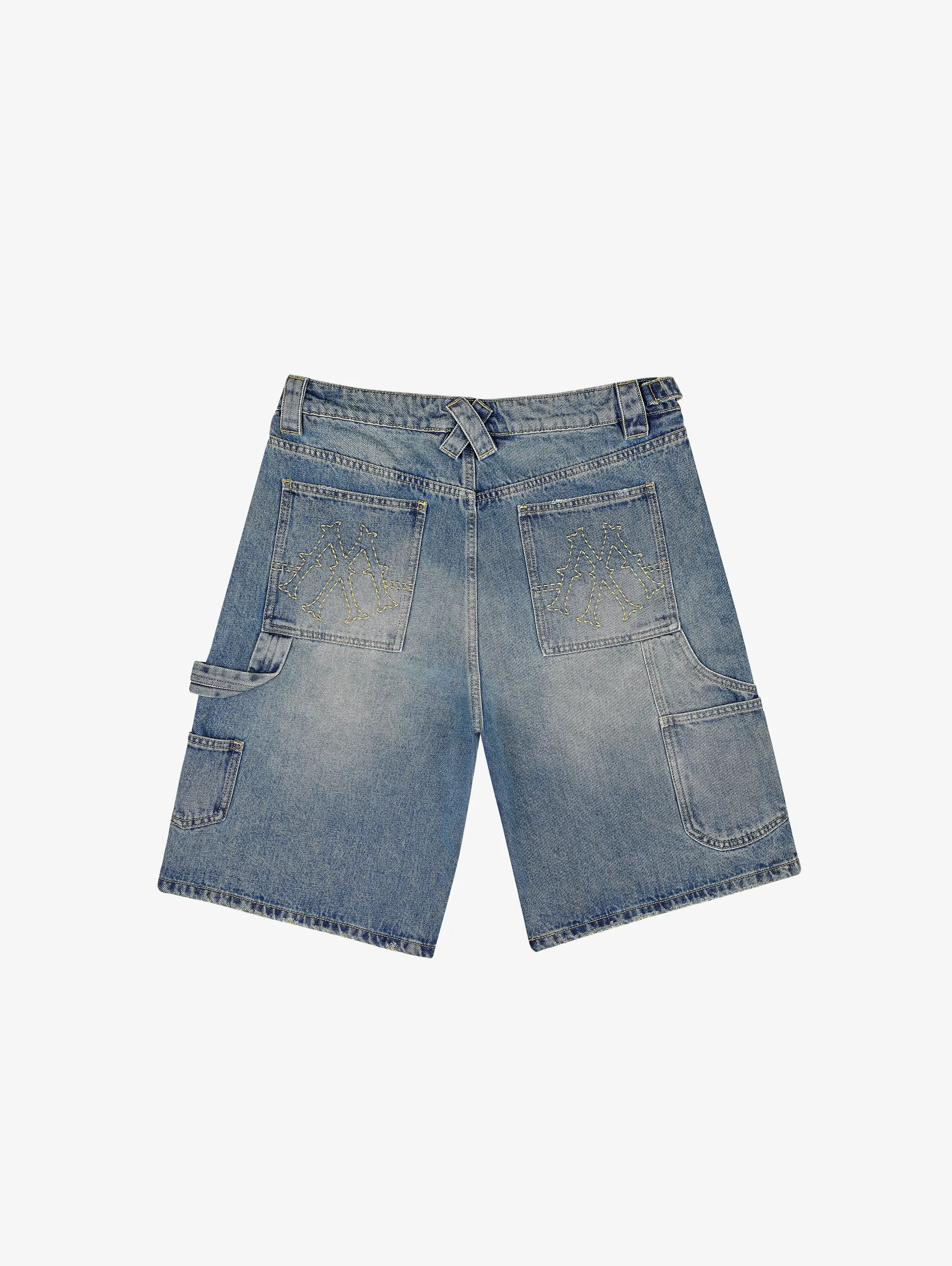 MID BLUE WASHED DENIM JORTS "V2"