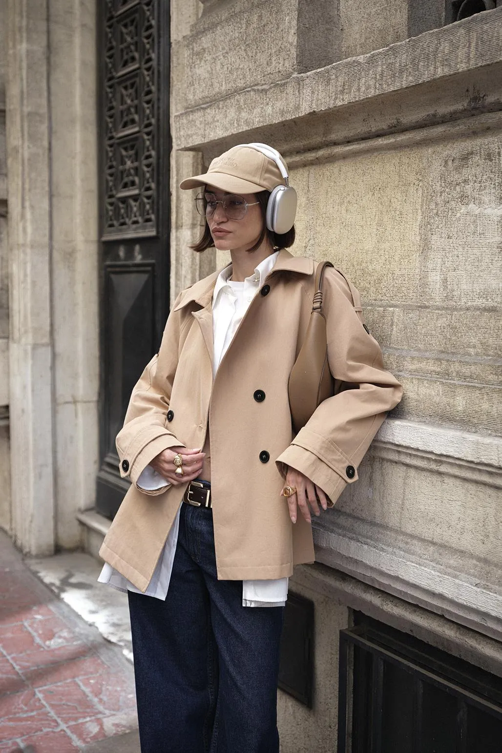 Midi Trench Coat with Windbreaker Camel