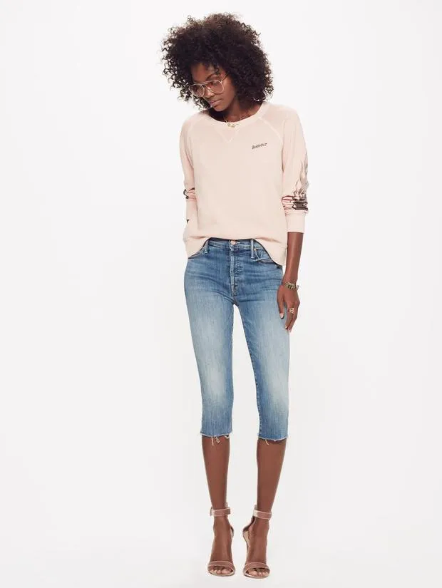 MOTHER - The Stunner Knicker Fray Denim Crops