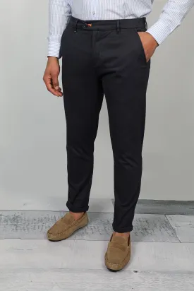 Navy Chino Jogger With Elastic Waist