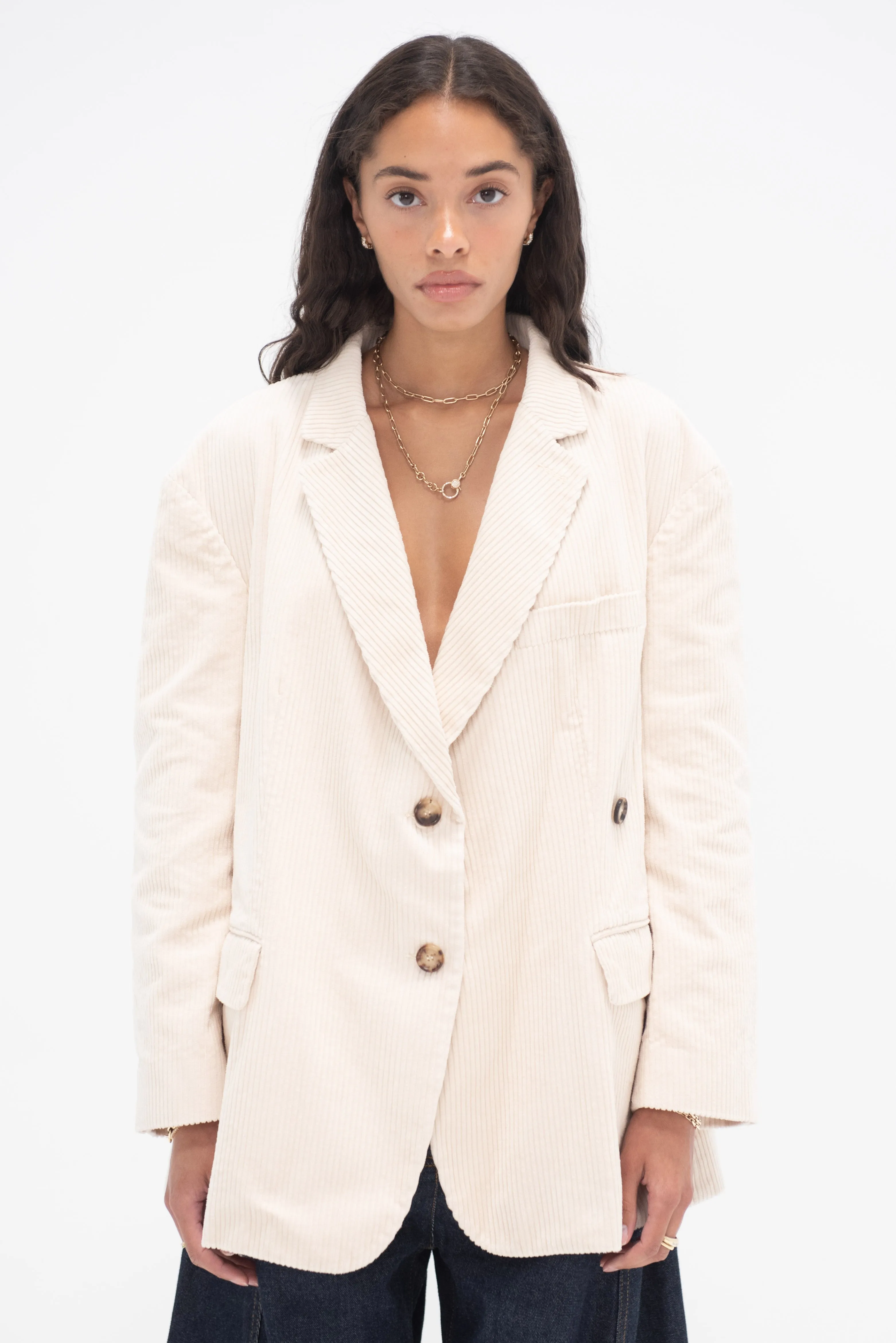 Over Blazer, White Wool