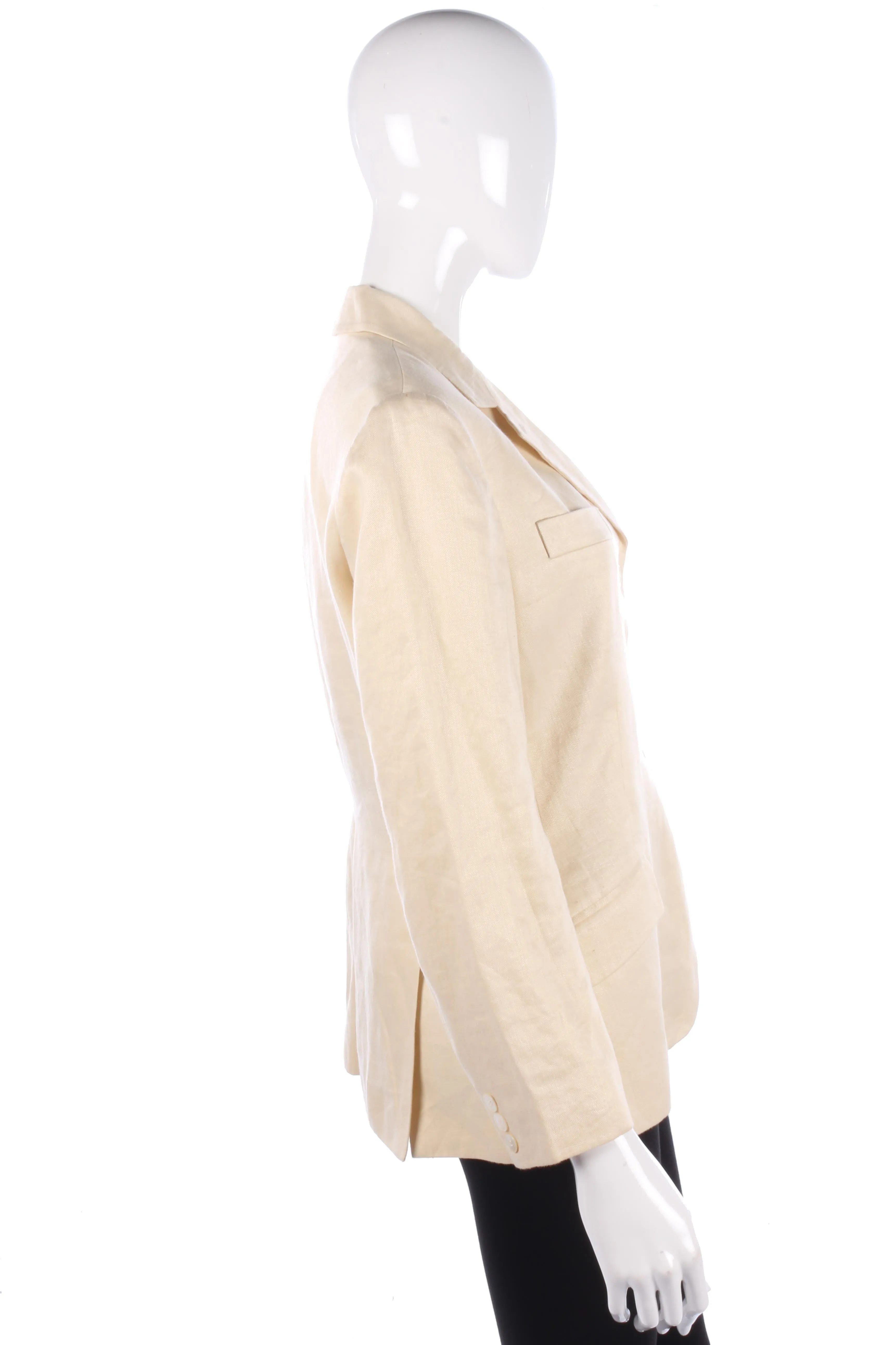 Paul Smith Women Designer Jacket Cream Linen Size 46 (UK14)