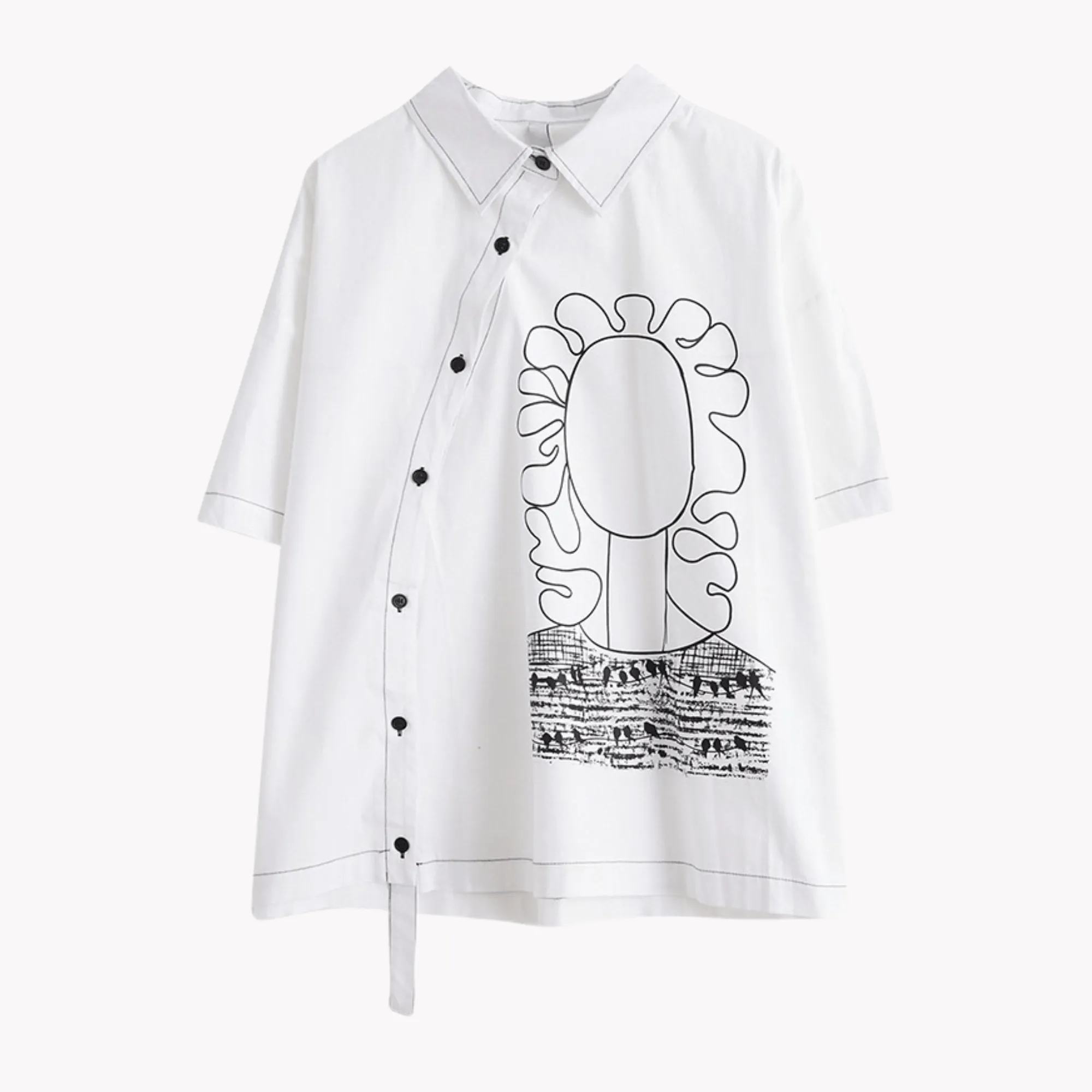 Pre Order:  Graffiti Print Oversized Blouse