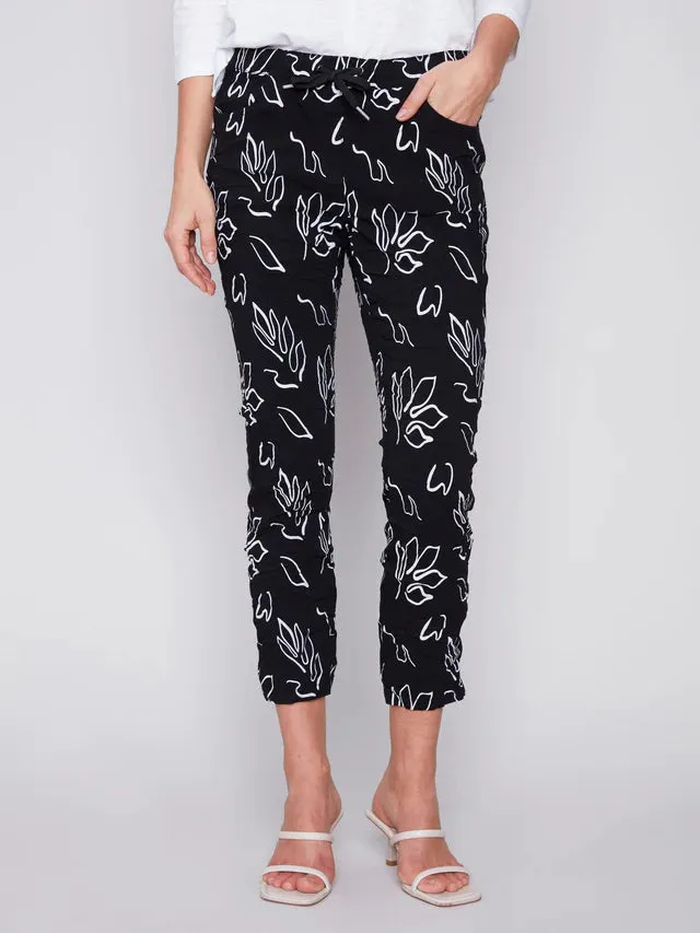 PRINTED CRINKLE JOGGER