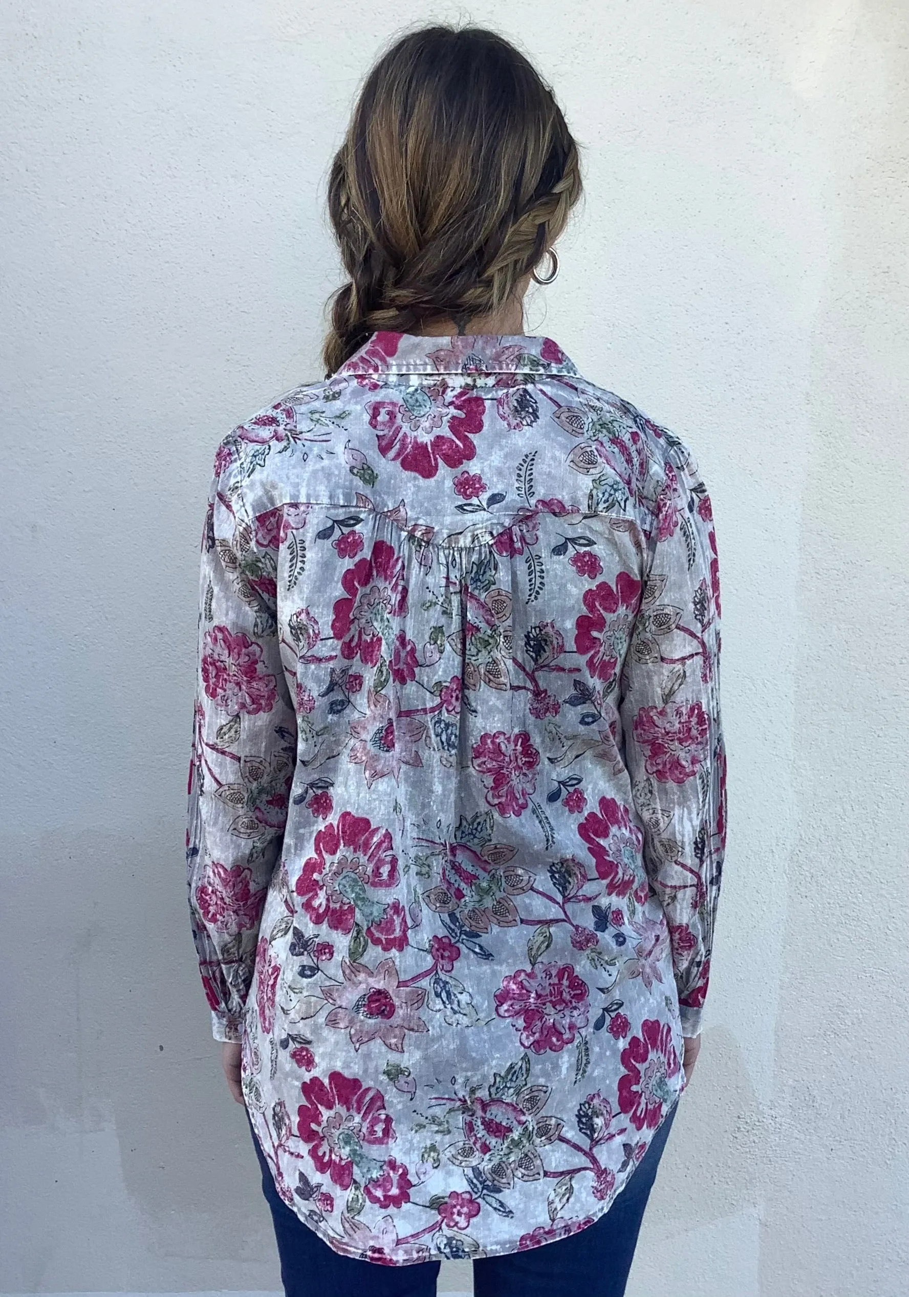 Raspberry Roses Blouse