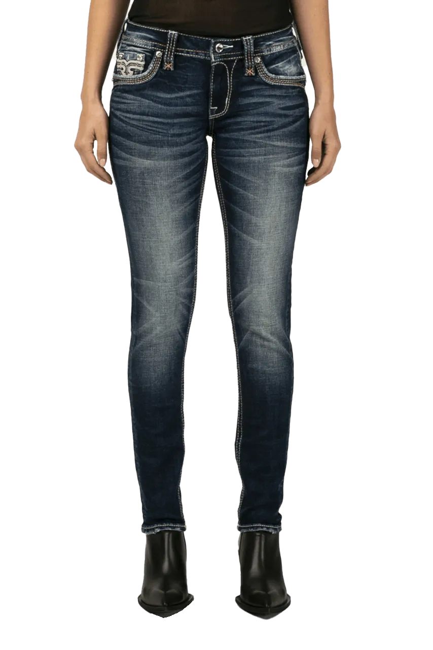 Rock Revival Hibiscus Skinny Jeans