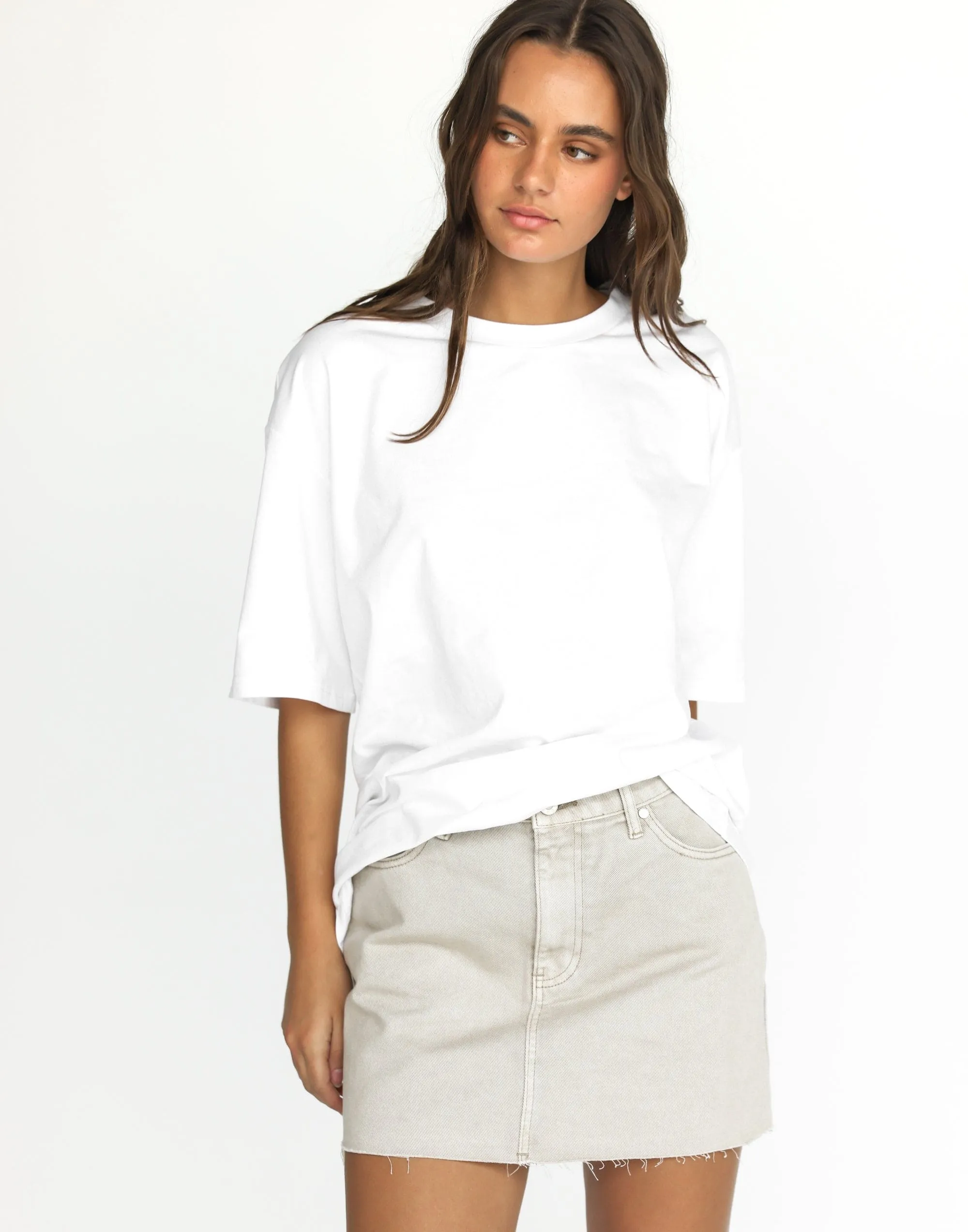 Rowan Denim Mini Skirt (Vintage Stone)