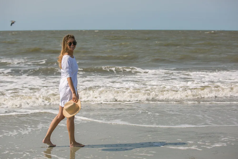 Sand Dunes White Dock Dress