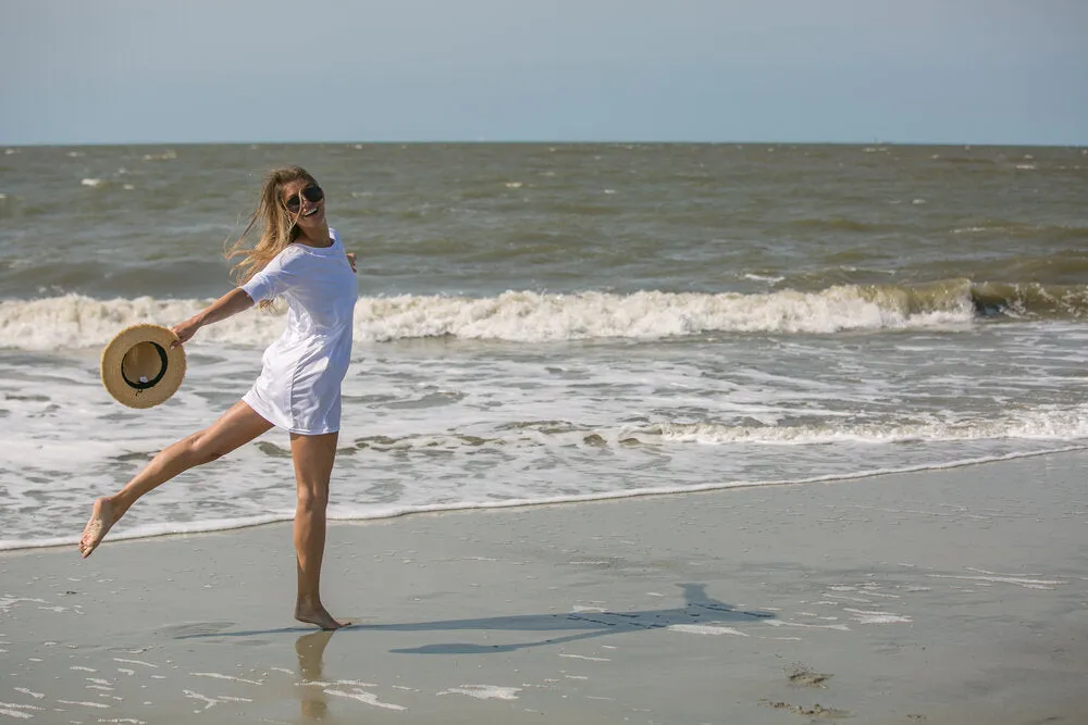 Sand Dunes White Dock Dress