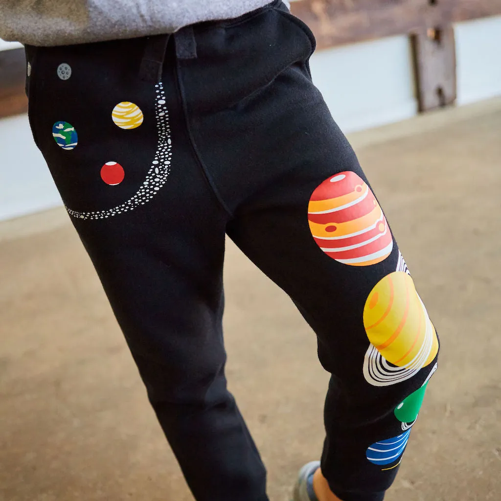 Solar System Fuzzy Fleece Jogger Pants