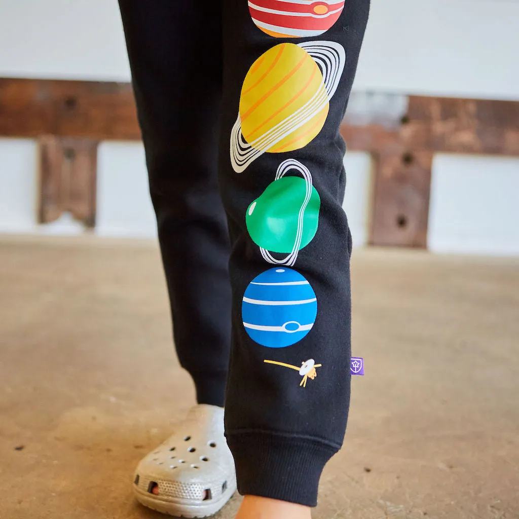 Solar System Fuzzy Fleece Jogger Pants