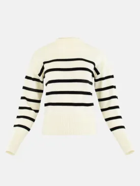 STRIPED SWEATER BLACK /IVORY