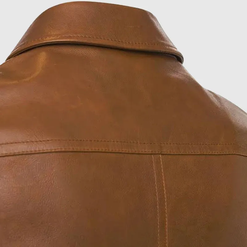 Tom Ford | Men Smooth Grain Leather Western Jacket Light Brown