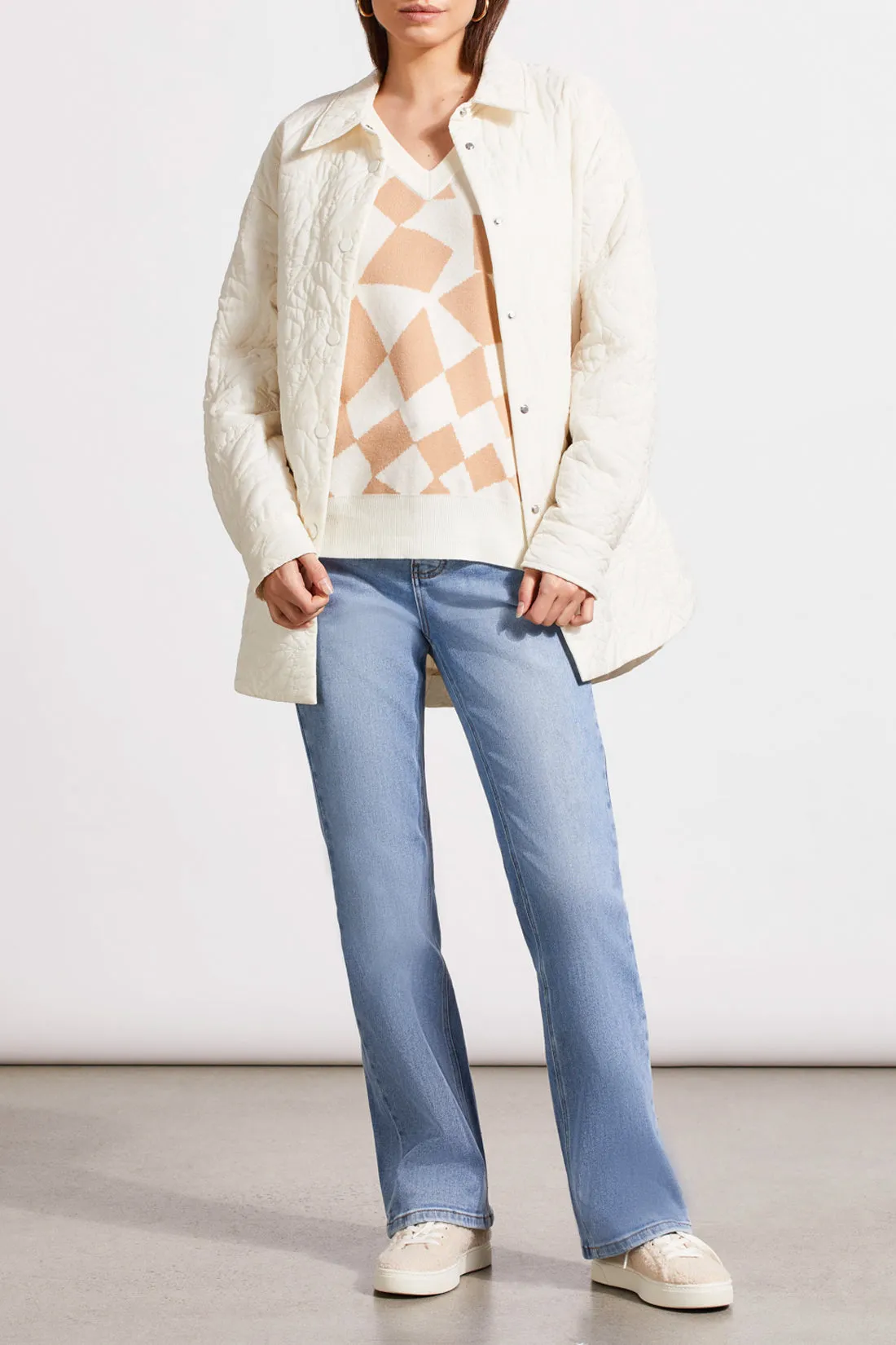 V-Neck Jacquard Sweater