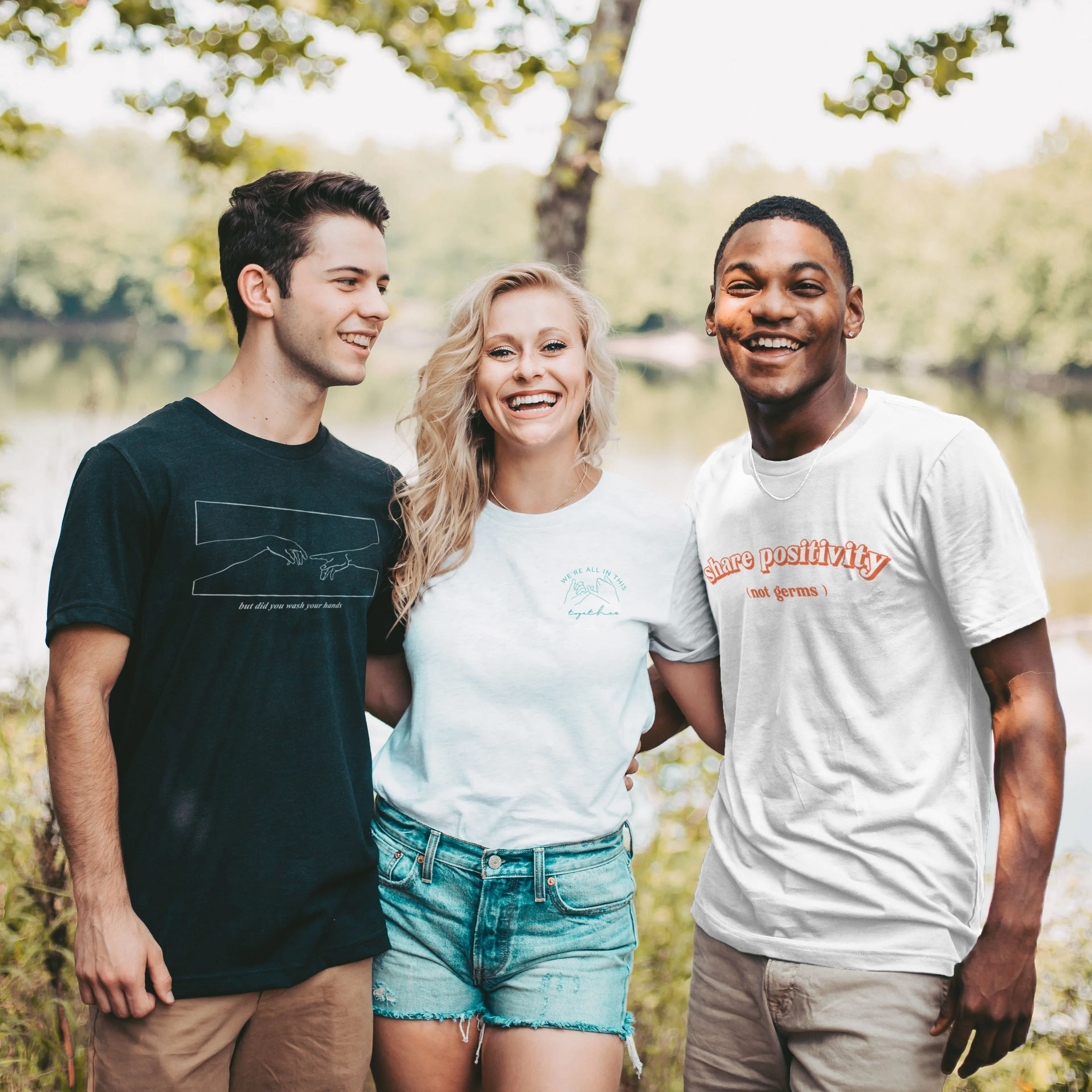 White Short Sleeve Wash Your Hands Tee