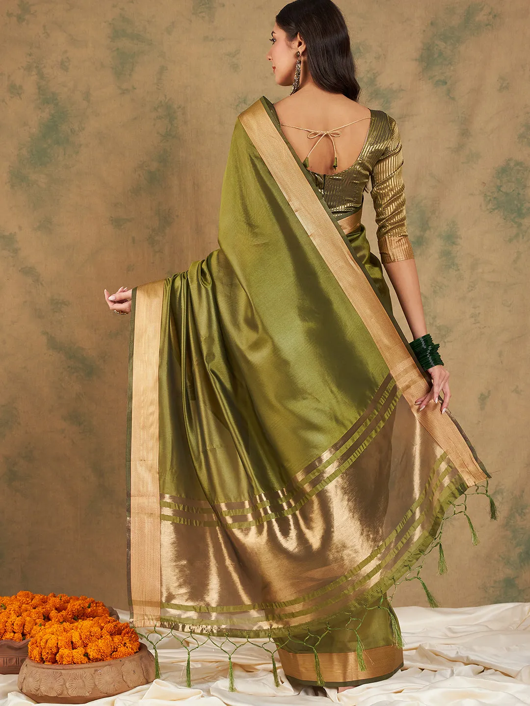 Women Party Wear Cotton Organza Saree With Un Stitched Blouse