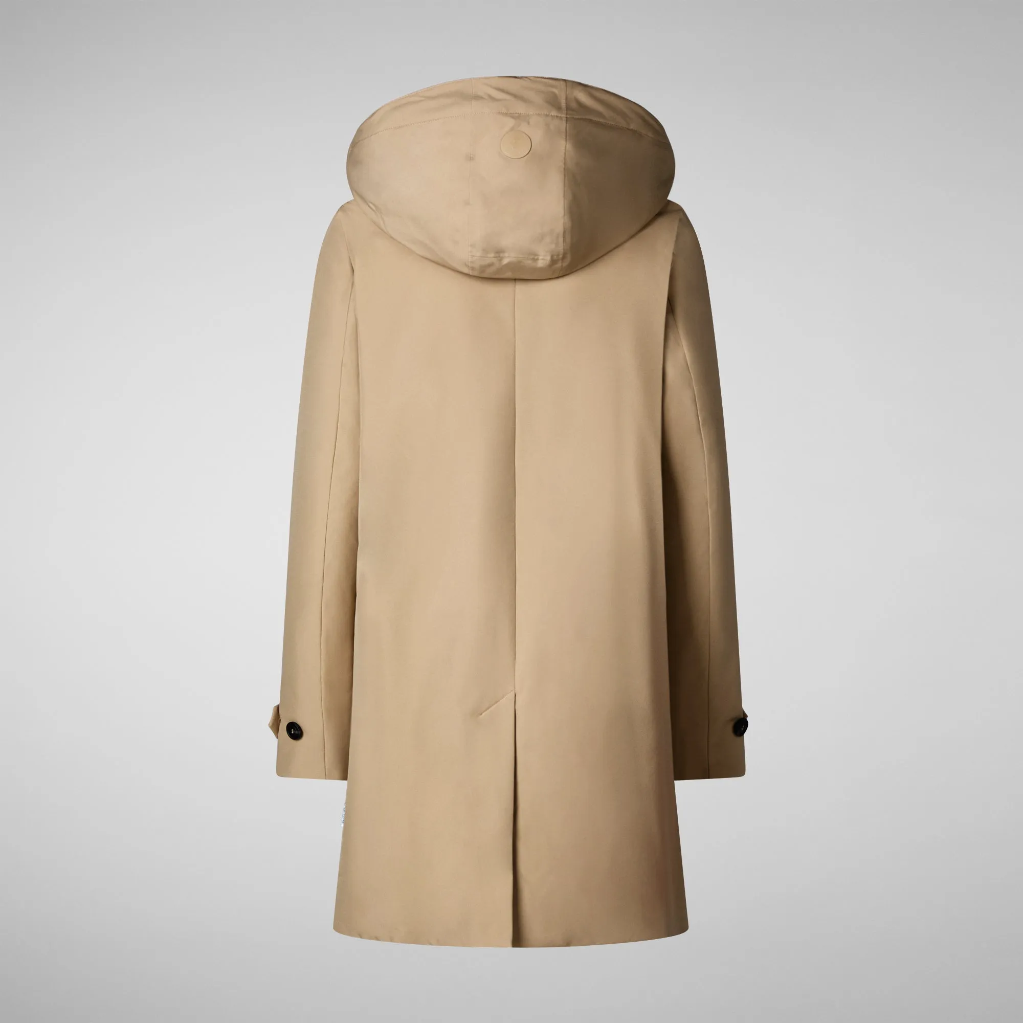 Women's Hooded Raincoat Embie in Stardust Beige